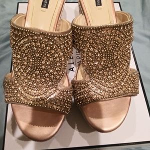 Rose Gold Alex Marie Espadrille Wedge Sz. 8